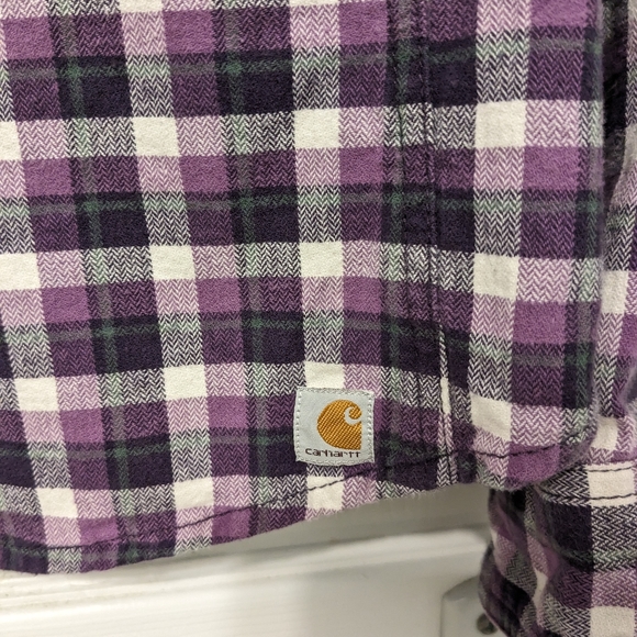 Carhartt Women's "Hamilton II" Flannel Button Down Shirt Size S in Purple - Picture 6 of 7